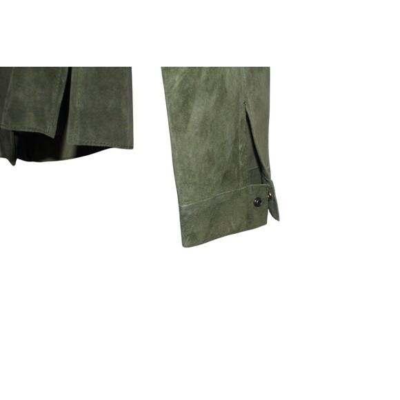 Co & Eddy Washable Suede Jacket Snap Front Green Retro Size L - Picture 6 of 7